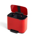 Bo Pedal Bin Poubelle 11+23 Litres Passion Red