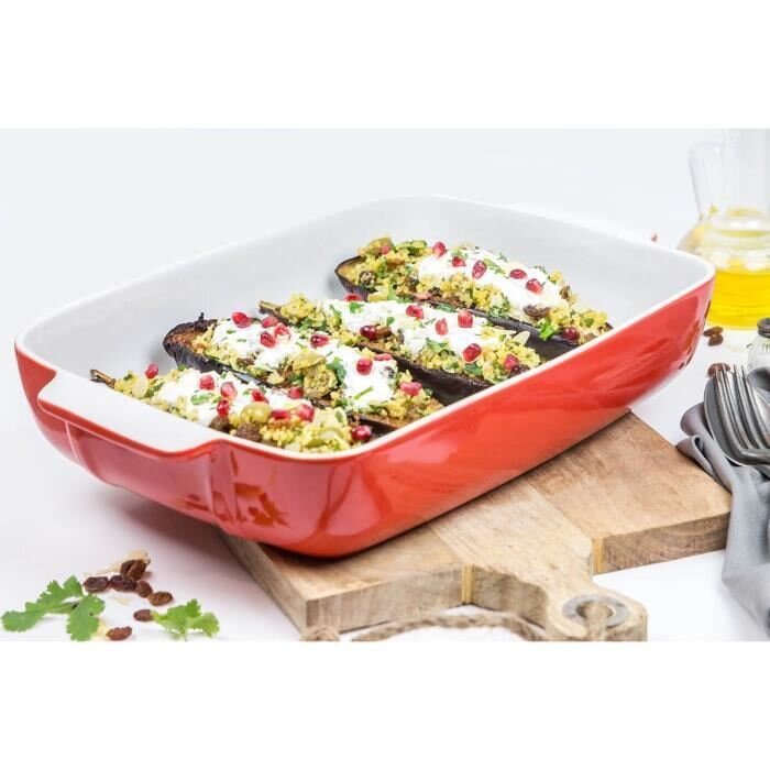 Pyrex Signature  Plat Rectangulaire 35*25Cm Rouge