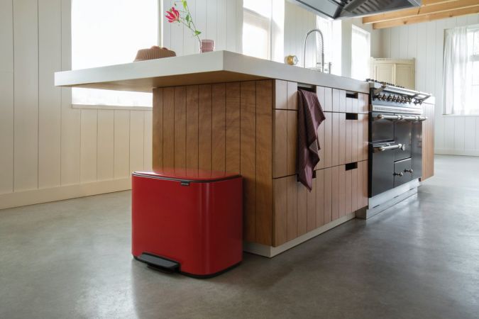 Bo Pedal Bin Poubelle 11+23 Litres Passion Red