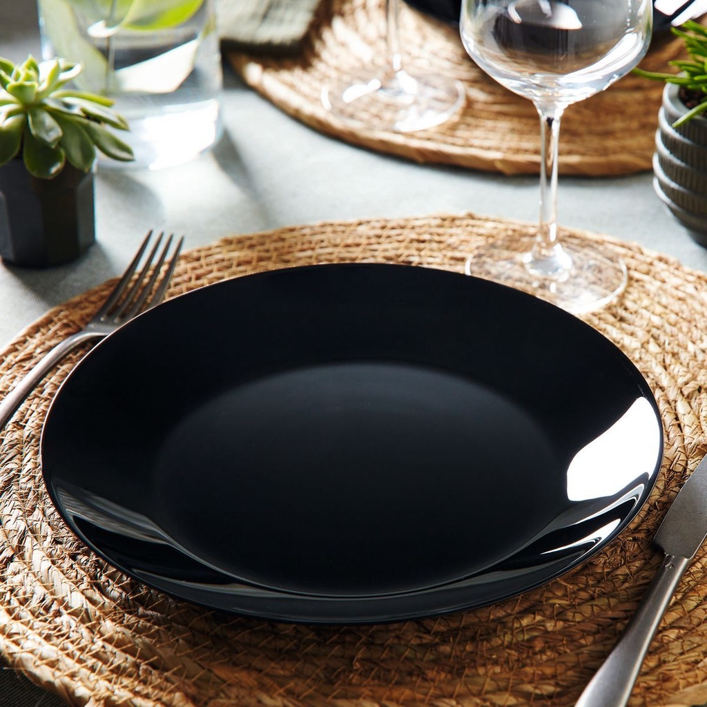 zelie assiette plate 25 noire