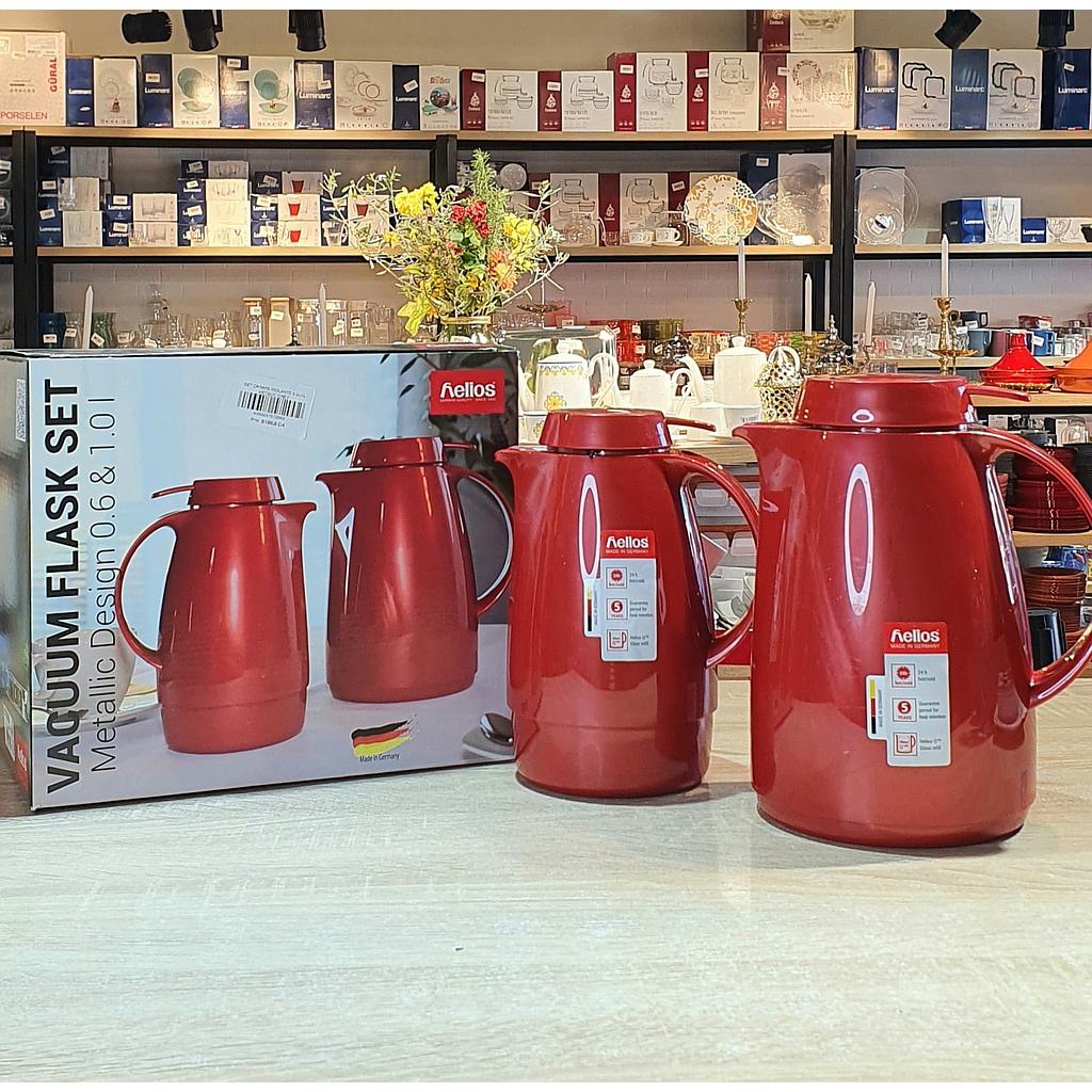 SET CARAFE ISOLANTE 0.6+1L METALIC RED