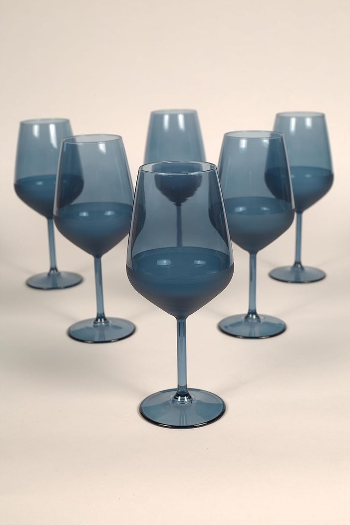 Verre A Pied Matte Bleu