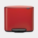 BO PEDAL BIN POUBELLE 11+23 LITRES PASSION RED