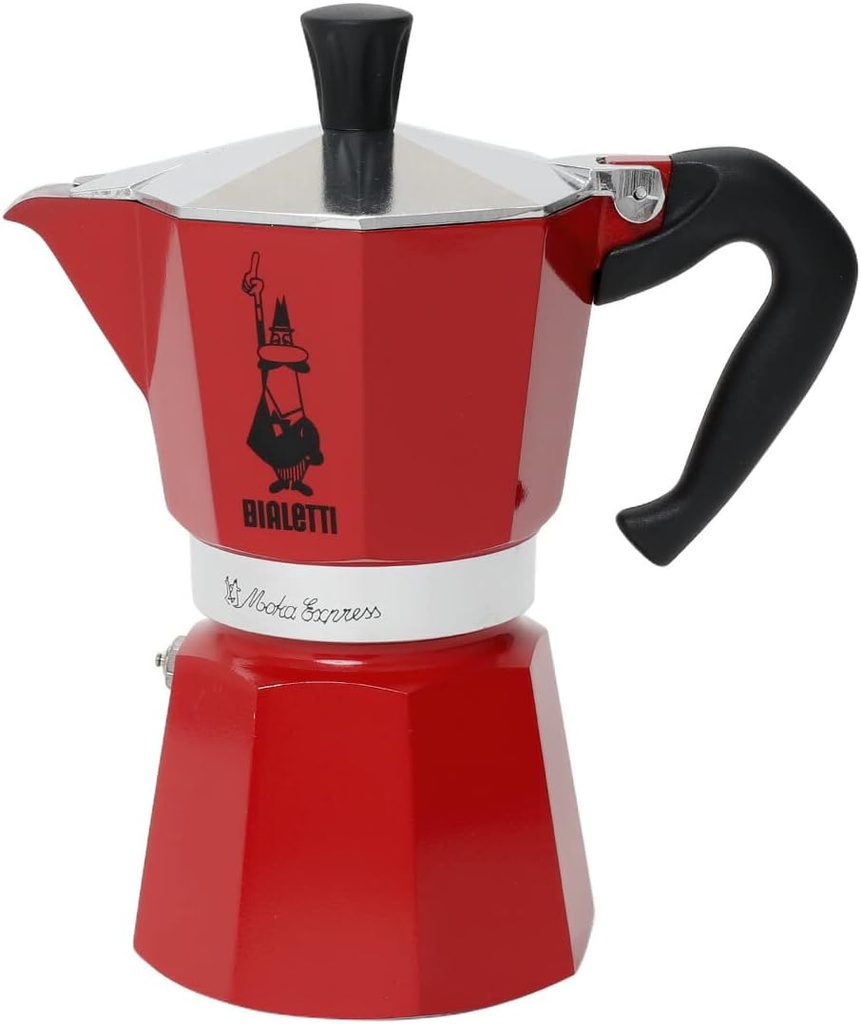 Cafetiere Moka Express 6 Tasses Rouge