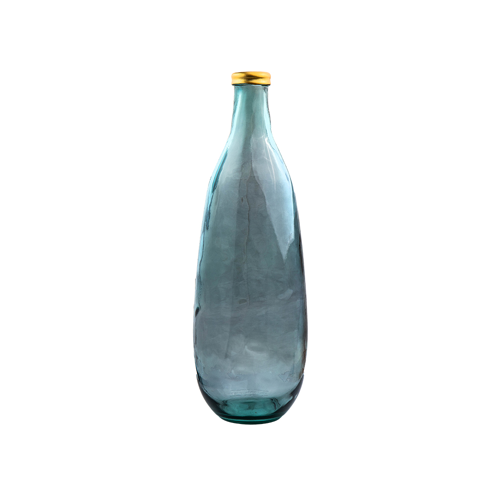 GOLD EDGE VASE 75CM BLEU GRIS