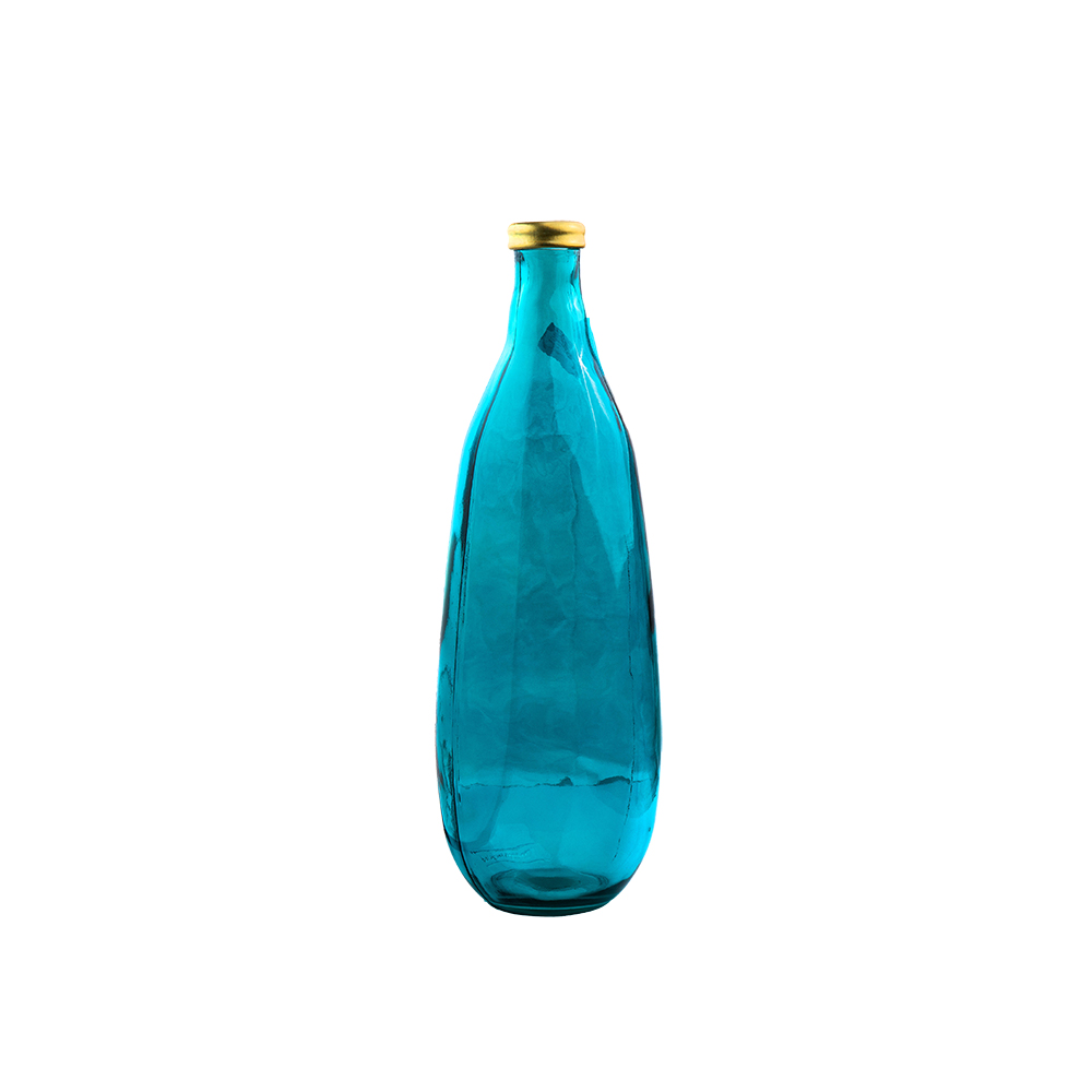 GOLD EDGE VASE 75CM BLEU TURQUOISE