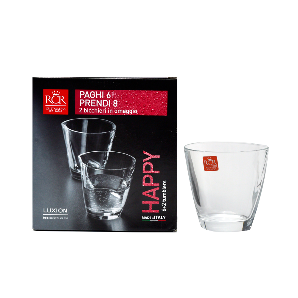 Happy Set De 6 Verres +2 Gratuits