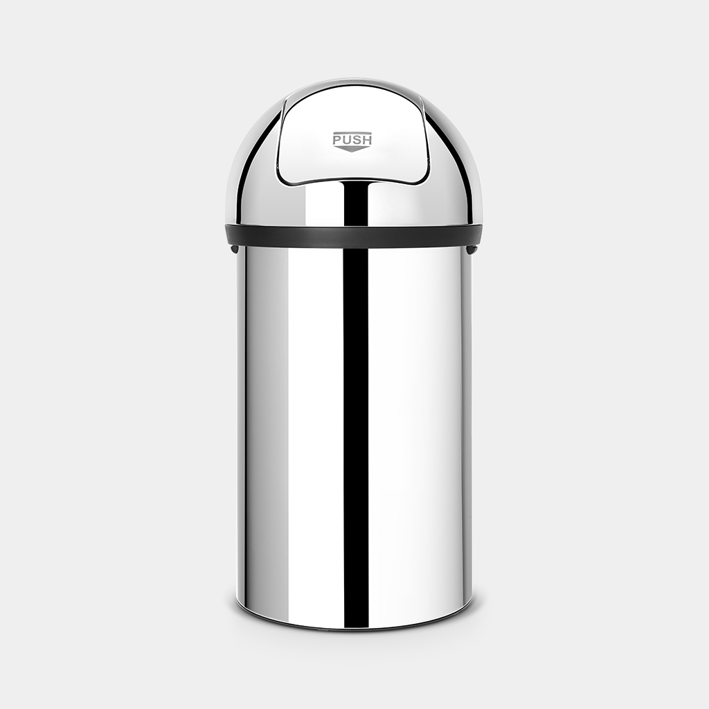 POUBELLE  PUSH BIN  60 LITRES BRILLIANT STEEL