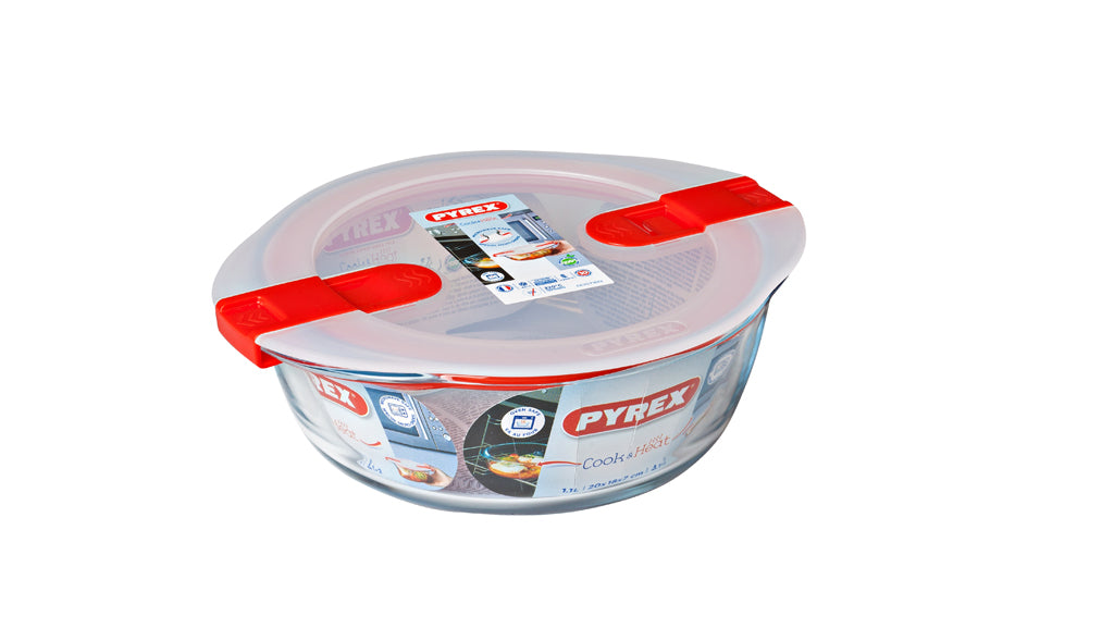 Pyrex Cook & Heat Plat Rond 20*18Cm Avec Couvercle