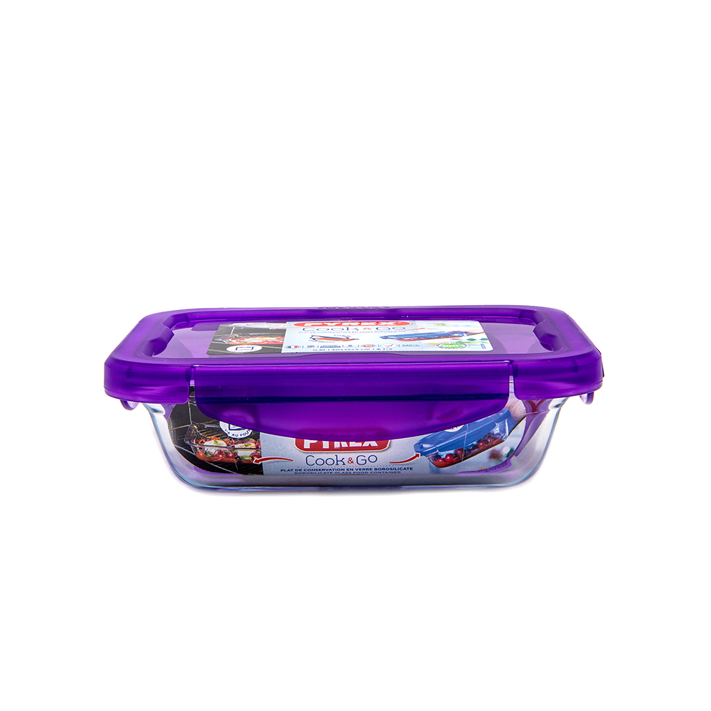 PYREX COOK & GO PLAT RECTANGULAIRE 20*15CM VIOLET