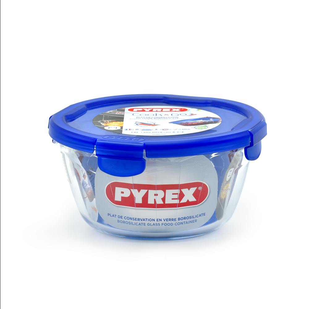 PYREX COOK & GO PLAT ROND 19CM AVEC COUVERCLE