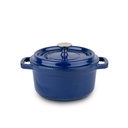 Cocotte Ronde En Fonte 20Cm Bleue