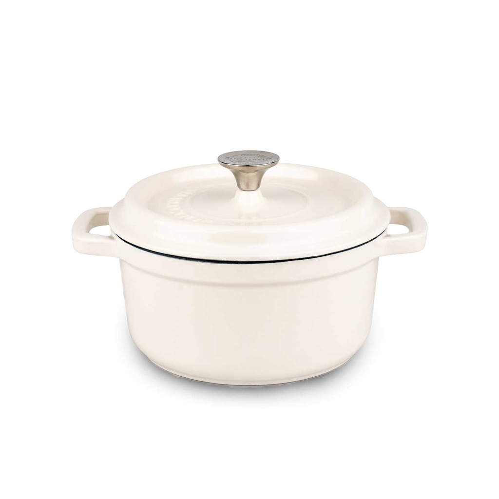 Cocotte Ronde En Fonte 28Cm Beige