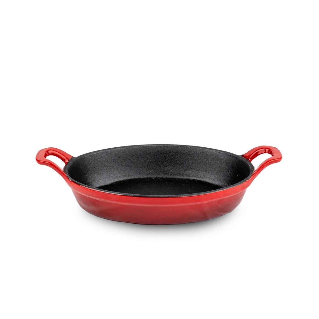 POELE EN FONTE 24CM ROUGE