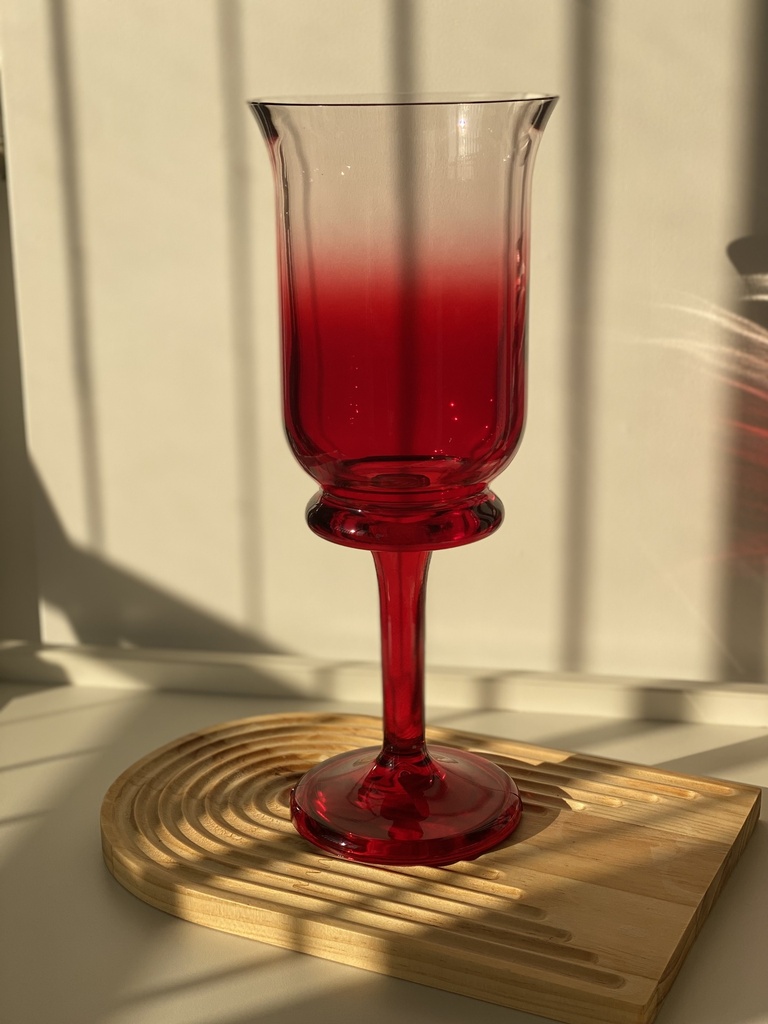 Vase A Pied Riva Rouge Moyen