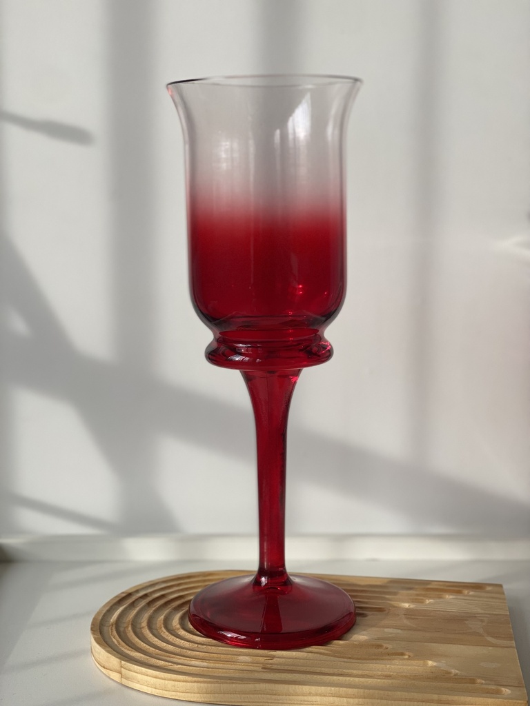 Vase A Pied Riva Rouge Grand