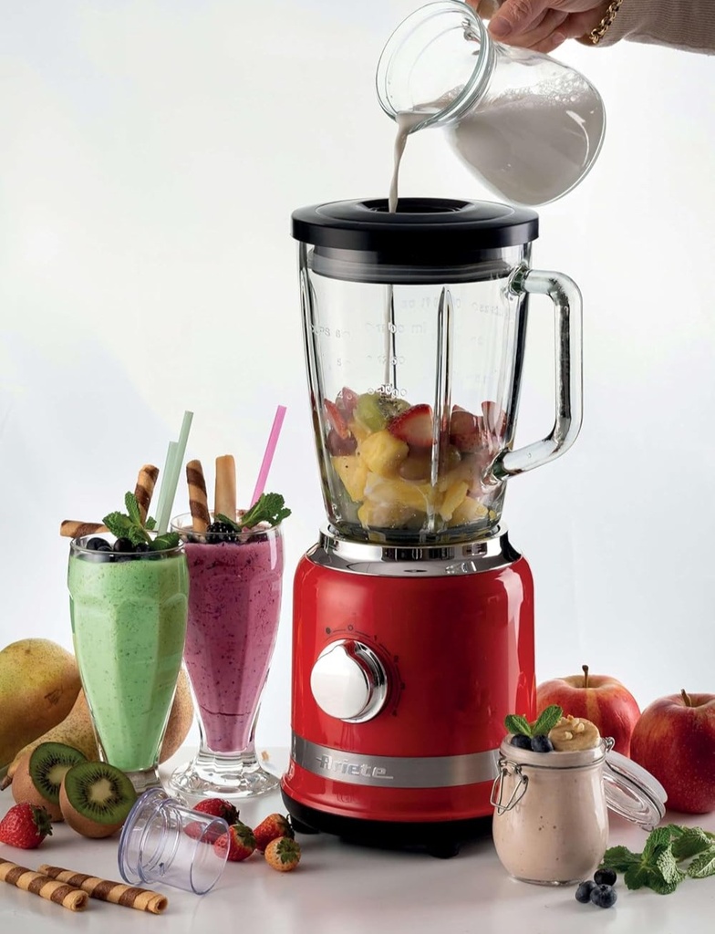 Moderna Blender Rouge Bocal En Verre 1000W