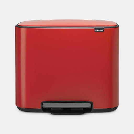 [121166] Bo Pedal Bin Poubelle 11+23 Litres Passion Red