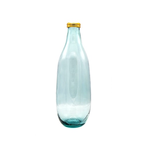 [5981F1130] GOLD EDGE VASE 40CM BLEU GRIS