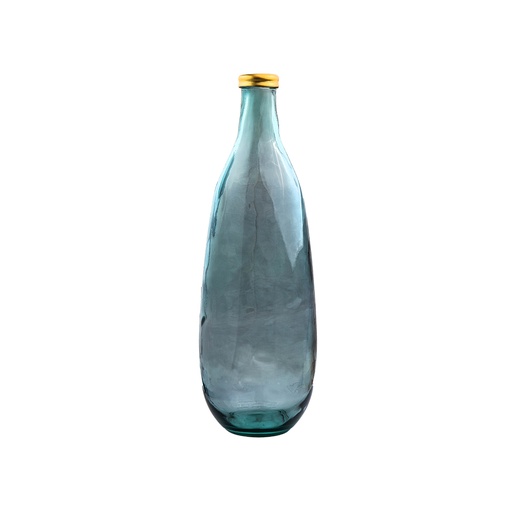 [5980F1130] GOLD EDGE VASE 75CM BLEU GRIS