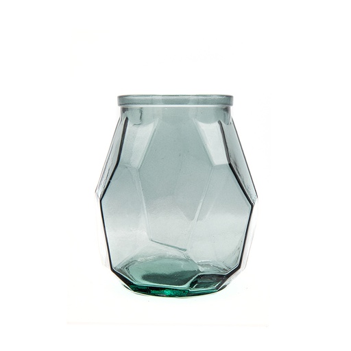 [5902DB30] ORIGAMI VASE HURRICANE 19CM BLEU