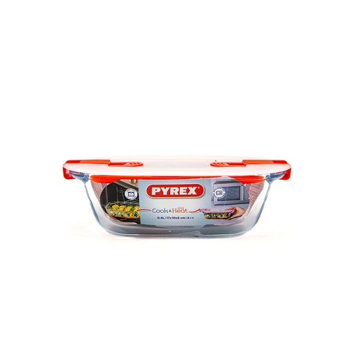 [214PH00] PYREX COOK & HEAT PLAT RECTANGULAIRE AVEC COUVERCLE 17*10CM