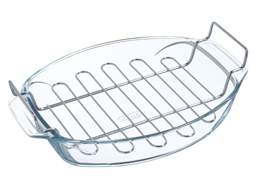 [412U000] PYREX OPTIMUM PLAT A FOUR AVEC GRILLE  39*27CM