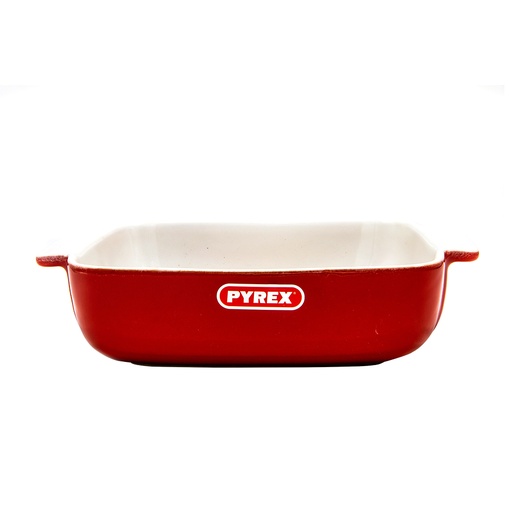 [SG22SR8] PYREX SIGNATURE  PLAT CARRE 22CM  ROUGE