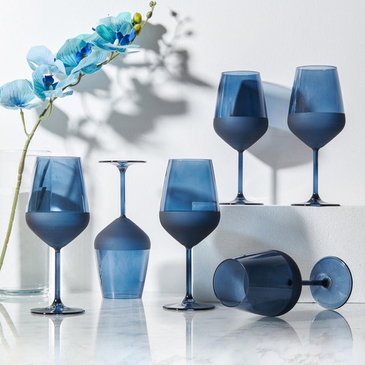 [MAT065/B] Verre A Pied Matte Bleu 49 Cl