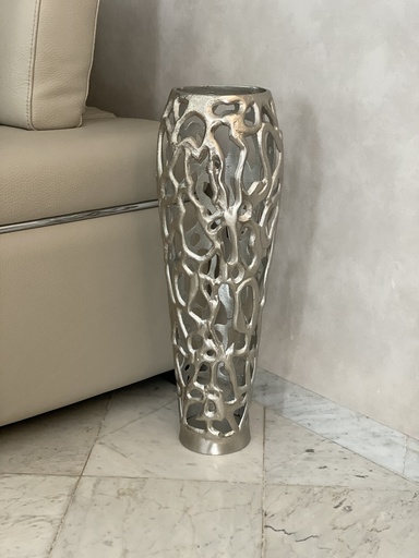 [MHC-10633-A] Vase 21.5x21.5x62.5 silver